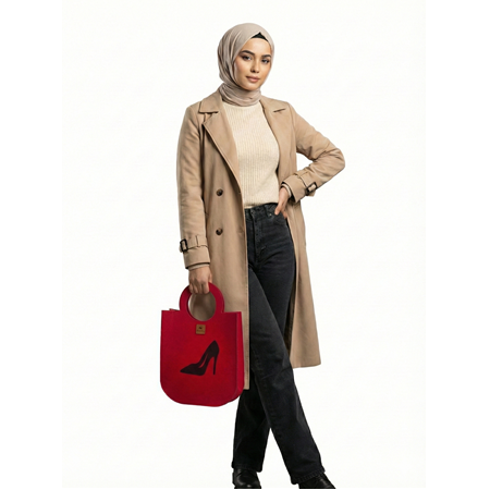 EK.BS.045 Ayakkabı ve Terlik Taşıma Çantası - Keçe Gün Çantası (34x29x10 cm)