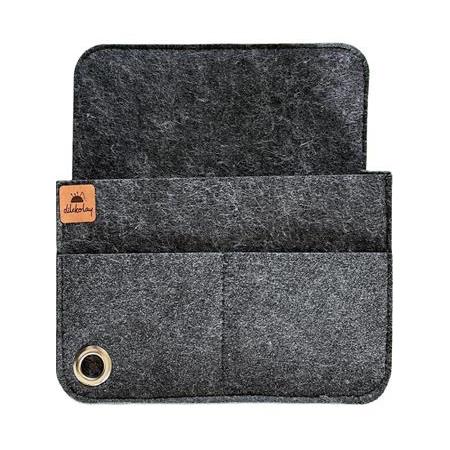 Dark Mode: Antrasit Keçe Yatak Yanı Düzenleyici (Kablo Çıkışlı & Tablet Bölmeli)