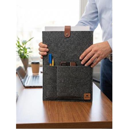 Ofis Asistanı: Cepli Keçe Dosya ve Tablet Çantası – Antrasit Gri (34x24 cm)