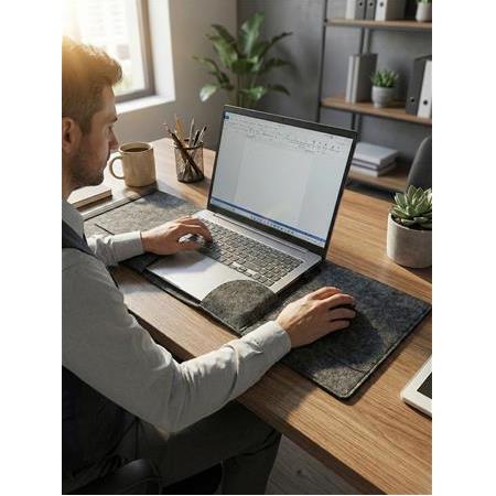 Ofisinizi Yanınızda Taşıyın: 2'si 1 Arada Mousepadli Keçe Laptop Çantası ve Sümen (13-16 inç)