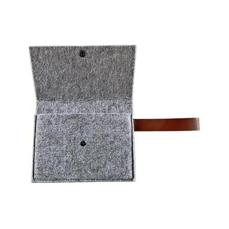 Gri Keçe Portföy & Düzenleyici Cüzdan – Çantanızın En Şık Eşlikçisi (20x16cm)