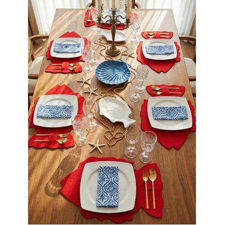 Sofranızda Deniz Esintisi: Balık Figürlü Keçe Amerikan Servis Takımı (6'lı Set)