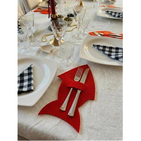 6'lı Balık Figürlü Keçe Çatal Bıçak Kılıfı Takımı