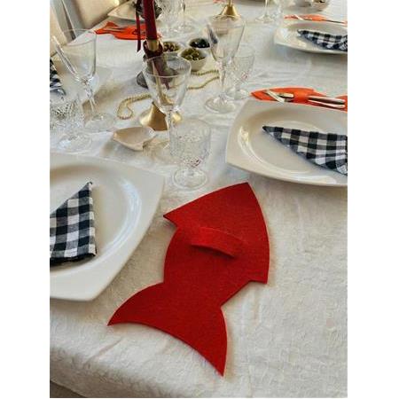 6'lı Balık Figürlü Keçe Çatal Bıçak Kılıfı Takımı