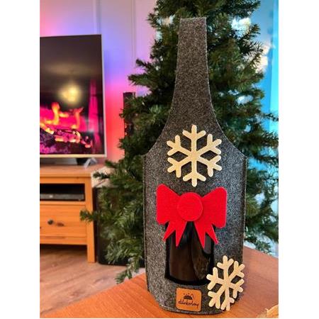 Şişe Taşıma Çantası - Yılbaşı Hediyesi Şarap Şişe Çantası - Parti Hediyelik Şişe Kılıfı - Fiyonk