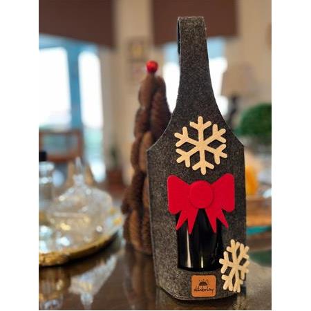 Şişe Taşıma Çantası - Yılbaşı Hediyesi Şarap Şişe Çantası - Parti Hediyelik Şişe Kılıfı - Fiyonk