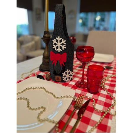 Şişe Taşıma Çantası - Yılbaşı Hediyesi Şarap Şişe Çantası - Parti Hediyelik Şişe Kılıfı - Fiyonk