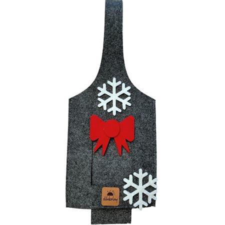 Şişe Taşıma Çantası - Yılbaşı Hediyesi Şarap Şişe Çantası - Parti Hediyelik Şişe Kılıfı - Fiyonk