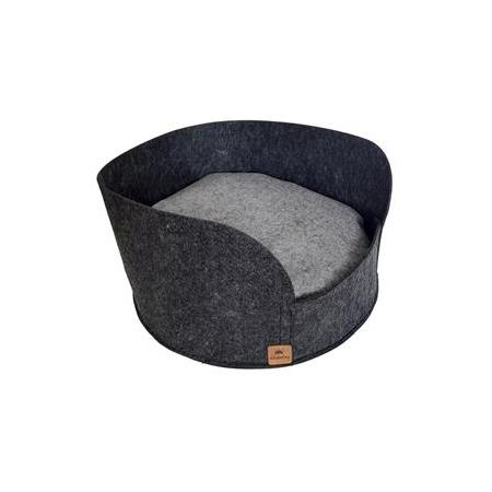 Keçe Köpek & Kedi Yatağı - Minderli - Oyuncaklı - Sepet - 40x22 cm