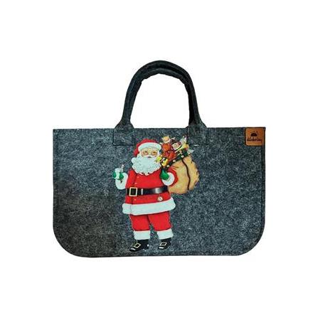 Keçe Büyük Kapasiteli Günlük Alışveriş Çantası - Çok Amaçlı Çanta - Yılbaşı - 35x22x15cm