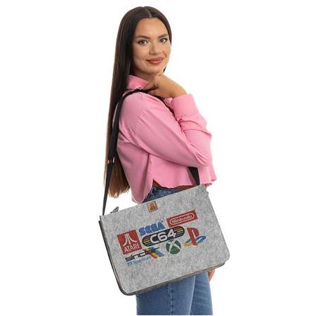 Laptop çantası - Ayarlanabilir Saplı Baskılı Keçe Çanta - Evolution of Games - 37 x 27 x 9 cm