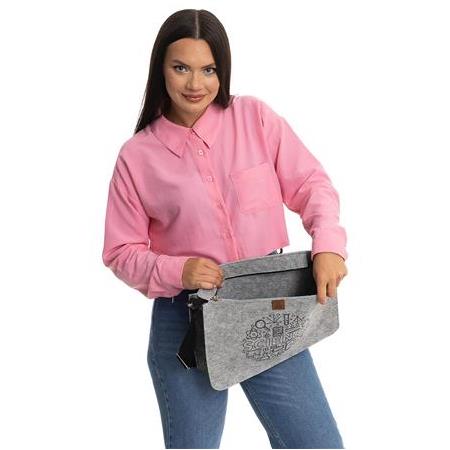 Orta Boy Ayarlanabilir Saplı Omuz Çantası - Baskılı Keçe Çanta Öğretmen - Fen Bilimleri - 37x27x9 cm