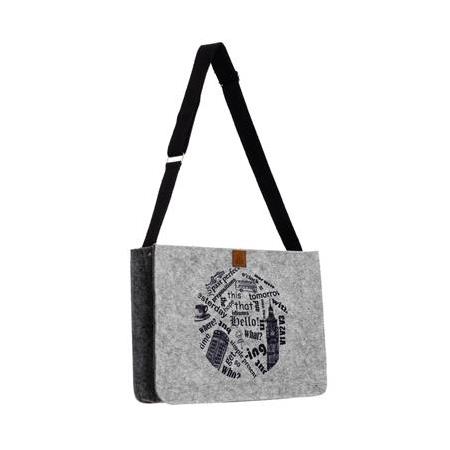 Orta Boy Ayarlanabilir Saplı Omuz Çantası - Baskılı Keçe Çanta Öğretmen Serisi- İngilizce -37x27x9cm