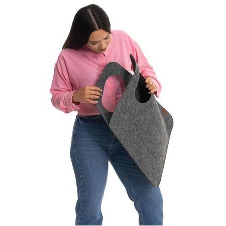 Büyük Boy Asimetrik Keçe Omuz Çantası - Basic - 60 x 50 cm
