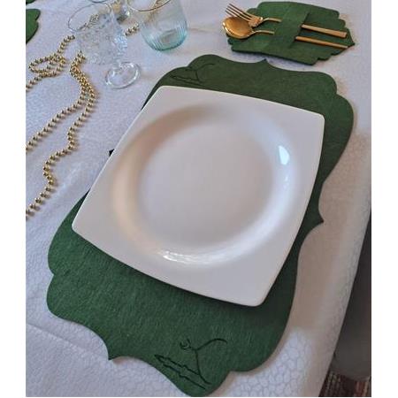 Ramazan Özel - İftar Sofrası Masa Süsleme Seti - 6 lı supla + çatal bıçak kılıfı